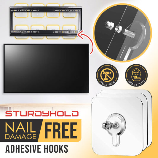 SturdyHold Nail Free Damage Free Adhesive Hooks