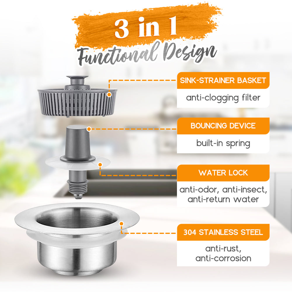 Stainless Steel 3-in-1 Kitchen Sink Drainer