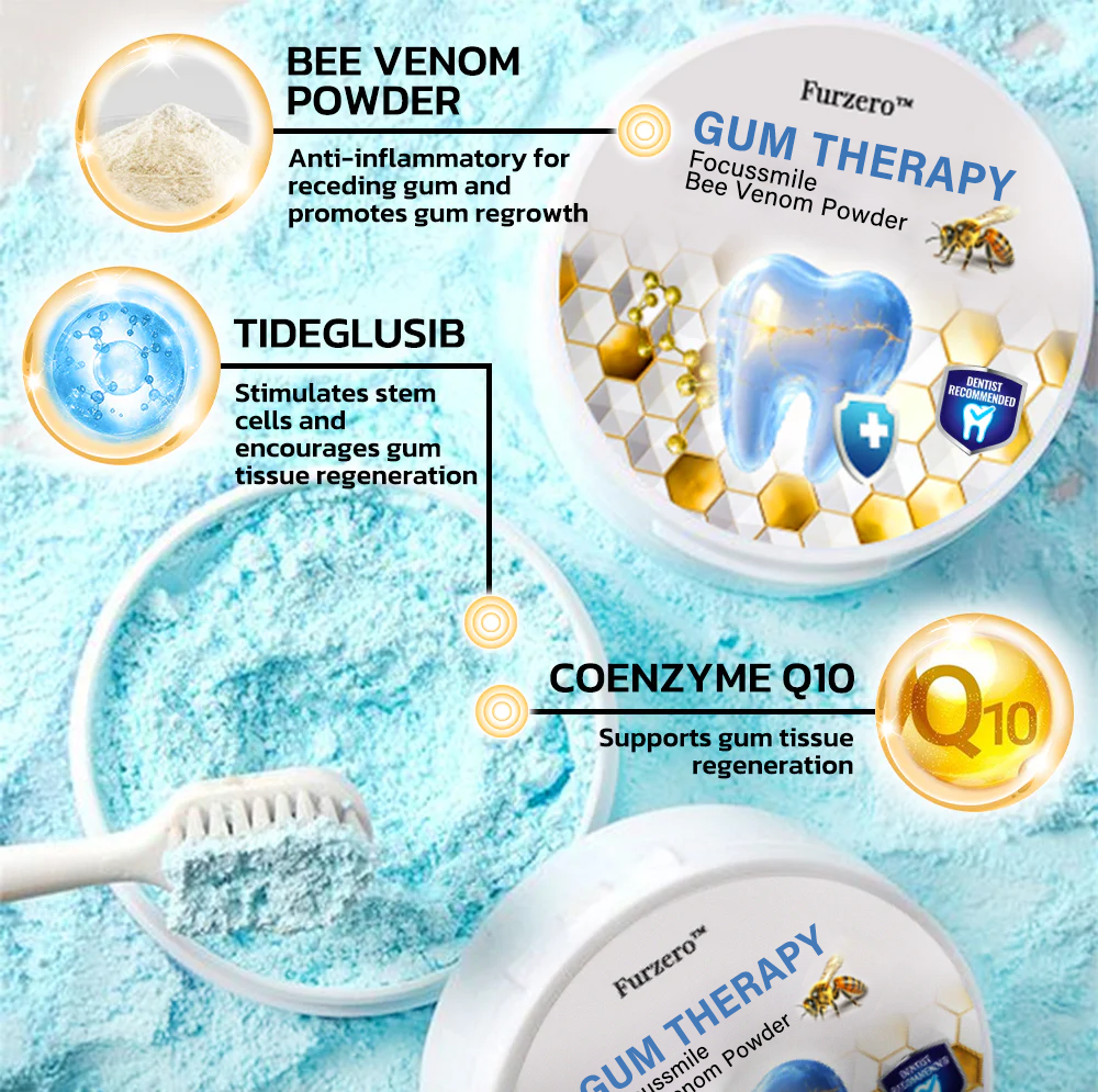 🫧Official Store🇦🇺Furzero™ Focussmile Bee Venom Treatment Oral Powder 🦷 (🇦🇺 TGA-Certified) (Treats periodontitis and mouth ulcers, prevents loose tooth & bleeding gums, and repairs gum recession)