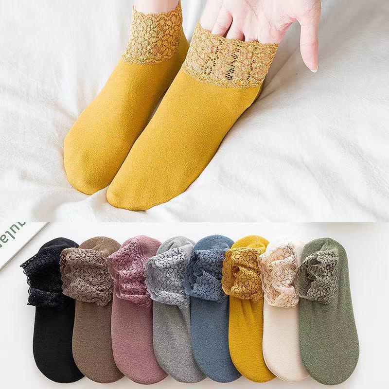 Fashionable Heated Lace Socks (4/8 PAIRS)