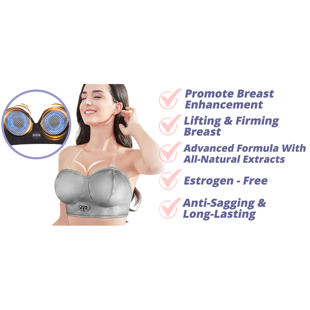 Blossomup Electric Bust Massager, Breast Enhancer Massager Bra, Usb  Wireless Breast Massager, Breast Enhancement With Hot Compress
